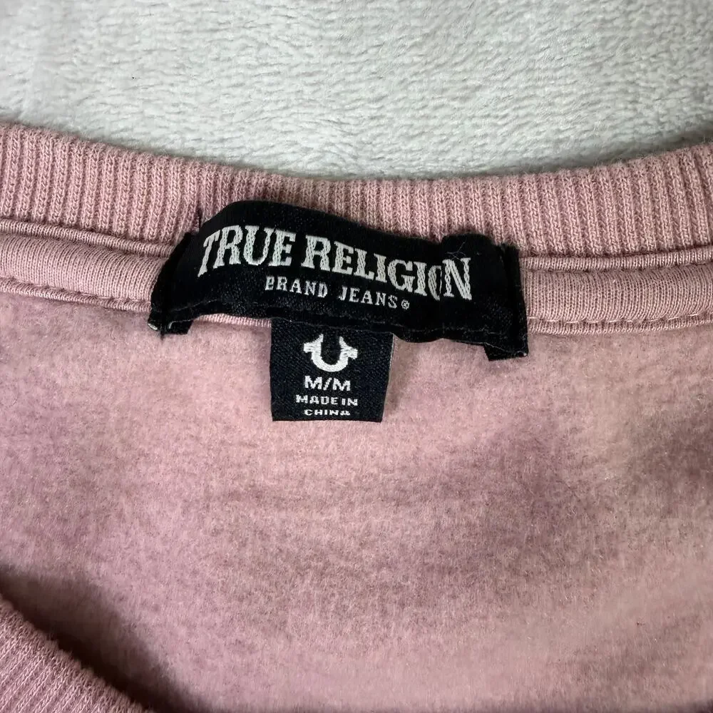 True Religion HALO Crew Neck Pullover Sweatshirt Los Angeles Graphic Size M